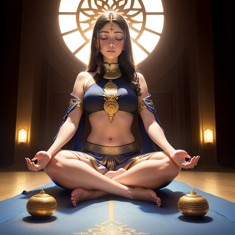(melhor qualidade,4k,8k,alta resolução:1.2),Ultra - Detalhado,realista,fotorrealista:1.37,altamente detalhado, (((Meditando))) mulher real, Young Tantric Priestess Meditating Under a Tree, tatuagens, piercing, linda mulher de 25 anos com uma beleza estonteante