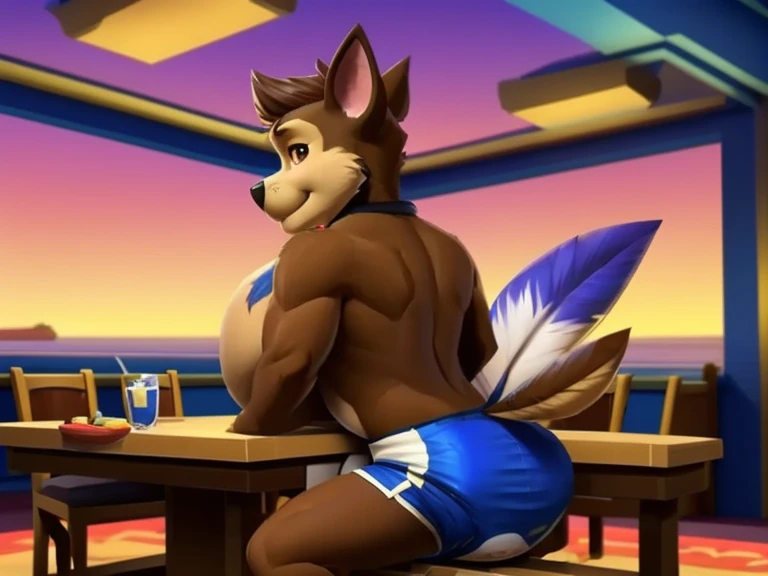 score_9, score_8_up, score_7_up, rating_safe,source_furry art,anthro,source_3D, German shepherd and werewolf male muscular Adult Alone at home watching a great football game on the couch. Sexy LGBT jockstrap (Looking at the viewer) Outdoors showing the middle finger. Background of a forest. Two best friends and brothers. (gay) (Duo)
