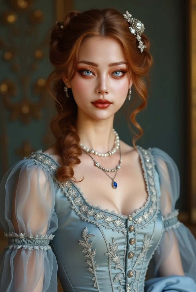 Beautiful Dickensian woman. Innocent. But with hidden sultriness. sea-green-eyes. Navy-blue-dress. copper colored hair that is coarse, wiry, and tightly curled. It often has a rough texture, feels stiff to the touch, and may be prone to frizz and tangling. The curls can be densely packed. . The Official Art – An Award-Winning Digital Masterpiece In 4K Ultra HD, Extreme Detail And Intricate Realism. This Concept Art Brought To Life By The Hands Of Artists Like Wlop & Artgerm In A Stunning 2D Vector Illustration. Paige Renee Spiranac. LArge, perky, full, well shaped pleasing breasts. Background is a panoramic vista.