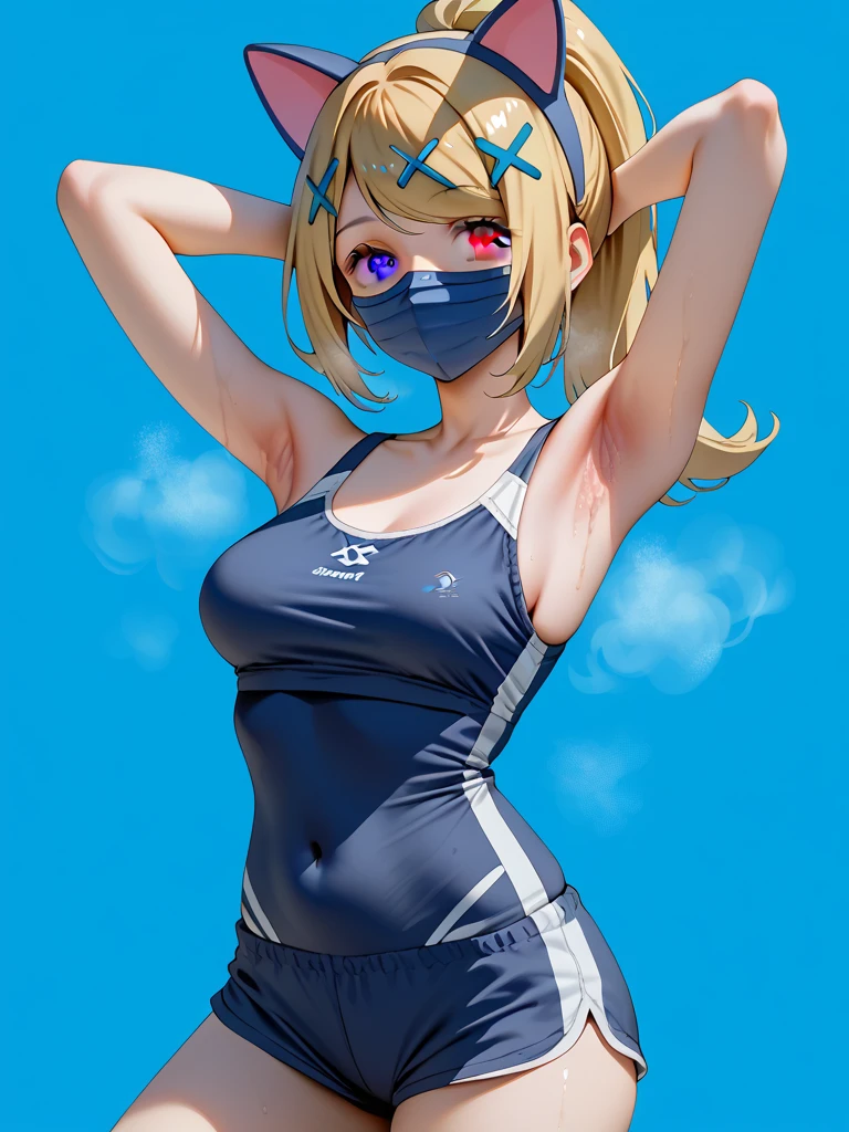 {Robotgirl},cute,training,fitness gym,Jumping,Giving a peace sign to you