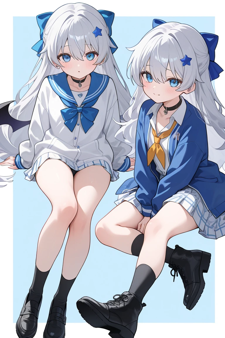 1 girl、tmasterpiece、beautiful light up、Detailed beautiful face、Detailed beautiful eyes、A high resolution、super fine illustrations、Extremely Delicately Beautiful、top-quality、The whole body is shown、Feet first、(A MILF:1.2), ((crouched:1.5)),Bare knees、独奏, 30s,white skinned, (silber hair, Blunt bangs ,poneyTail,Red eyes),, Curvaceous, (shinny hair, shinning eyes, shiny skins), Kaihuai, A smile, (glistning skin:1.2), 、thighs thighs thighs thighs、((squatt、Open legs))、frontage、((sailor outfit)),Pichi Pichi clothes、ratex、Short skirt、校服、Navel is visible、pelvis curtain、Armpits、A smile、black thighhigns、Watch your audience、Under the chest、face flushed、perspired、Pedras preciosas、thick thight、parted lip、Pantyhose、Reddening cheeks、tiptoes、low tune