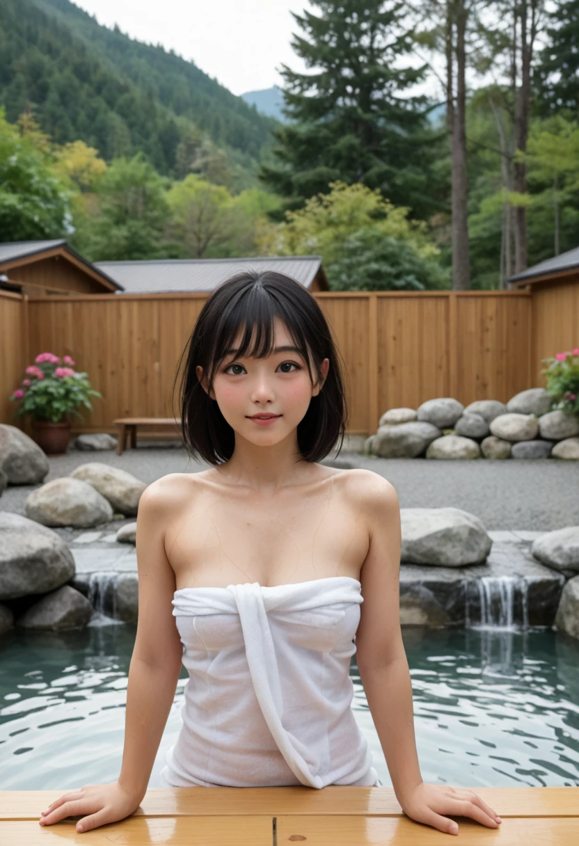 (8K,best quality,masterpiece:1.2),ultra detailed,(photo realistic:1.4),highly detailed,absurd res, blurry_light_background,cinematic lighting, ,mideum shot,(full body shot),1girl,Japanese,22 years old,((completely nude)),((no clothes)),(Gyaru:1.4),(Black hair,very short messy bobcut:1.2),(Oval light brown cell frame glasses:1.2),(Slender body:1.4),((flat chest:1.2)),large hip,hairy pussy,camel toe,(tanned skin:1.1),(wet skin,wet hair:1.2),(blushing:1.4),(sitting),((in a hot spring)),from front,((smile)),looking at viewer,(Snowfield),Night,((Clear Night sky,A cloudless Night sky)),((outdoor)),((snowing outside:1.35)),A vast open-air bath,Huge hot spring,It's steaming,Japanese garden-style hot spring,Blowing snow,