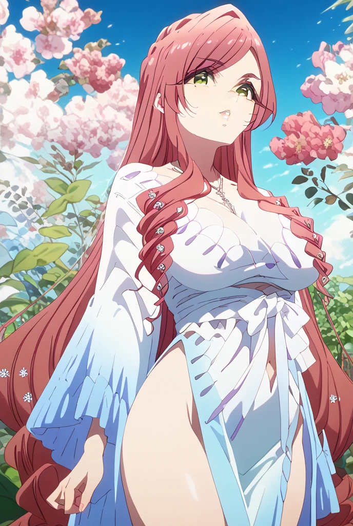 A cute anime girl with long red hair and white dress,
BREAK
, himeko, red hair, yellow eyes, long hair, bangs, (Beautiful,Huge_Breasts:1.3),
BREAK
, 1adult, solo, Standing in the garden, full body, full figure,
BREAK
, A breathtakingly beautiful garden filled with vibrant flowers, lush green plants, and a crystal-clear pond. The air is filled with the sweet scent of blooming flowers, and rays of golden sunlight gently filter through the leaves, creating a magical atmosphere,
BREAK
, dress, single glove, gloves, white long dress,
BREAK
, beautiful detailed eyes, beautiful detailed lips, extremely detailed eyes and face, long eyelashes,
BREAK
, medium: oil painting, atmospheric lighting, dreamy color palette, detailed interior decoration, quiet and peaceful ambiance,
BREAK
, (best quality,4k,8k,highres,masterpiece:1.2), ultra-detailed,