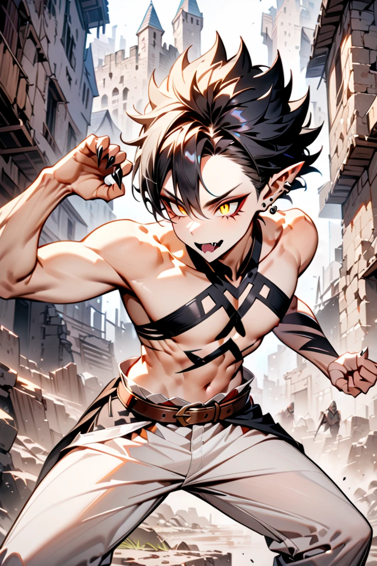 A young boy with devil-like wings,Mouth wide open with expression of pain,Sweating and drooling profusely,Semen dripping from his huge erect penis,A strong, well-trained body like a bodybuilder,A large amount of ,Orgy,self-sucking,Masturbation,Hero Suit,Crying face,Hero Suit,The background is a beautiful sandy beach
