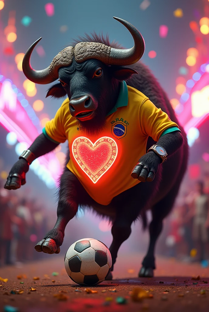 A furious giant bull with a muscular body sitting on a luxurious throne inside a bullring with big horns and a cap with the letter T on it, a t-shirt that says Chontales in blue and cream-colored baseball pants and baseball shoes raising its hands in victory and fireworks in the sky