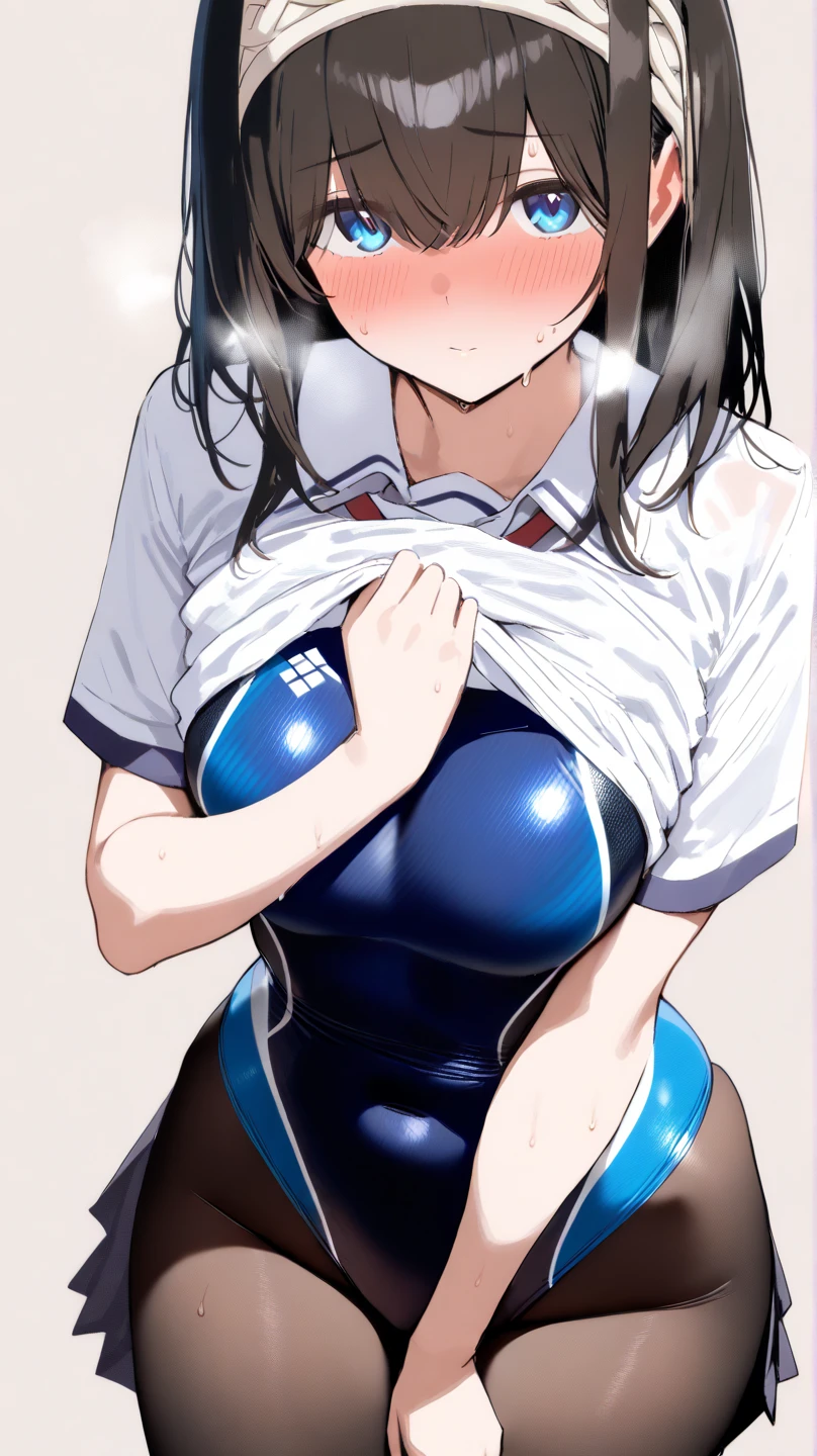 masterpiece,ultra detailed,ecchi anime,35 years old,(mature modest woman:1.2),armpit hair,hairy pussy,naughty cheerleading costume,logo vest,glasses,(excessive cum on face),at modern bedroom,(adult curvy body),black hair,bob hair,(tareme),mature curvy woman,trembling,(sweaty),saliva,(vaginal penis,having sex,cowgirl position),raising knees,look at viewer,happy,shouting speech bubble, orgasm,