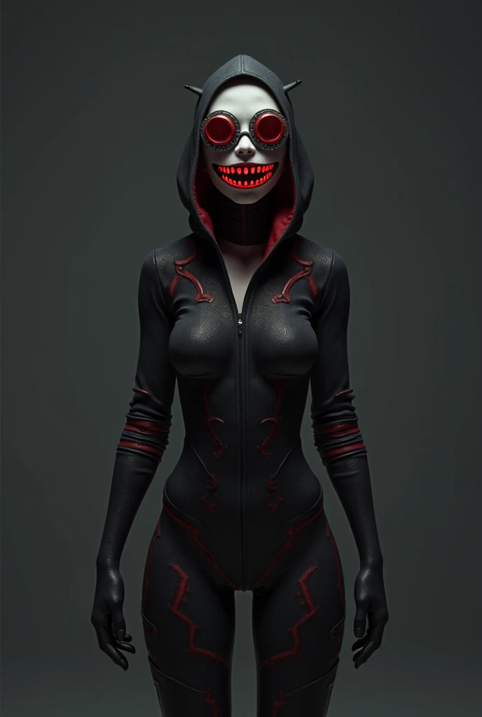 Create a skull with a black outfit that says Alone_XP,with flaming eyes