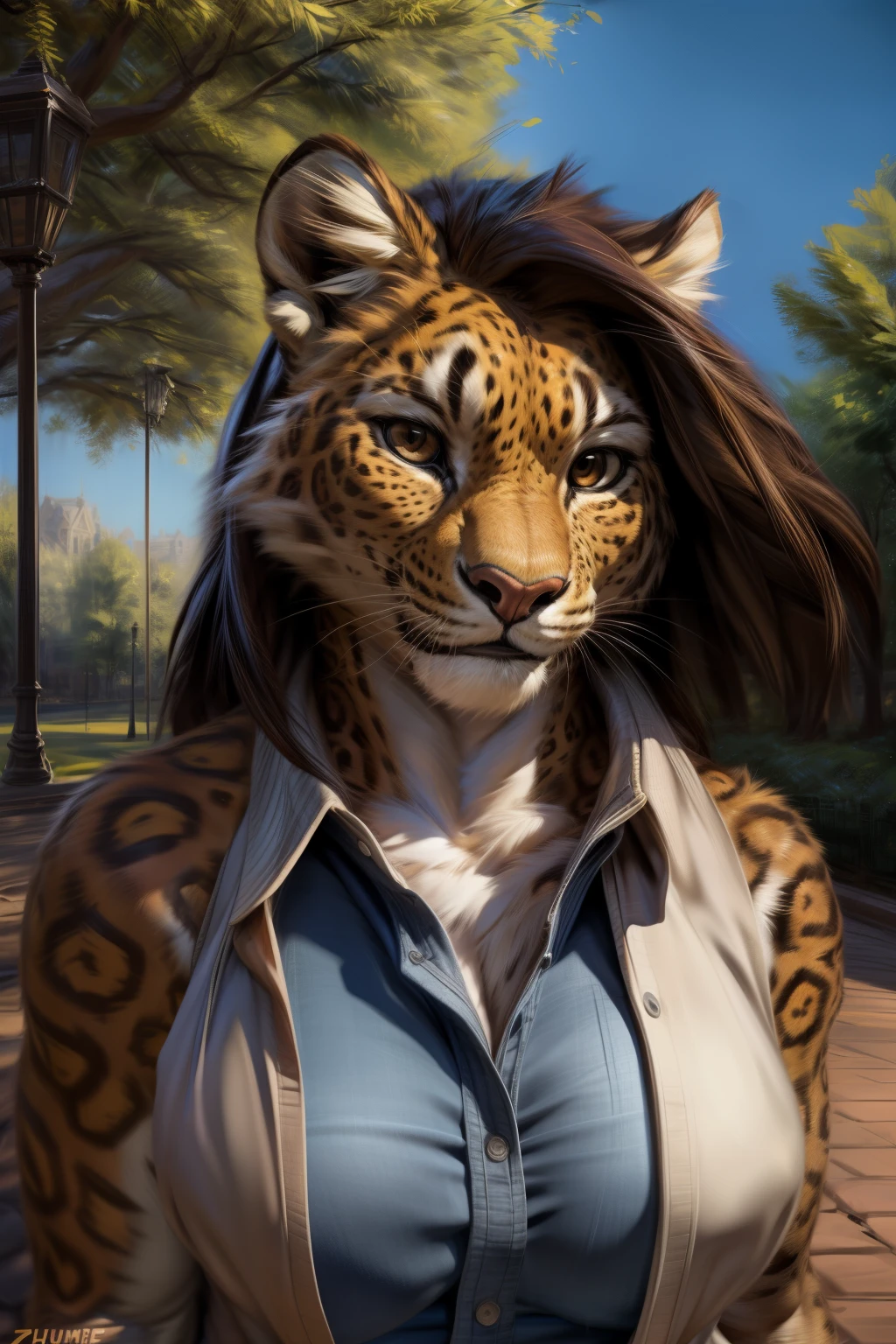 by kenket, by personalami, by hibbary, by totesfleisch8, by red-izak, by himeragoldtail, by darkgem, by thebigslick, by twinkle-sez, realistic, hyper realistic, a female anthro furry hyena girl, black hair, braided black hair, hyena spots, black hands and feet, brown eyes,