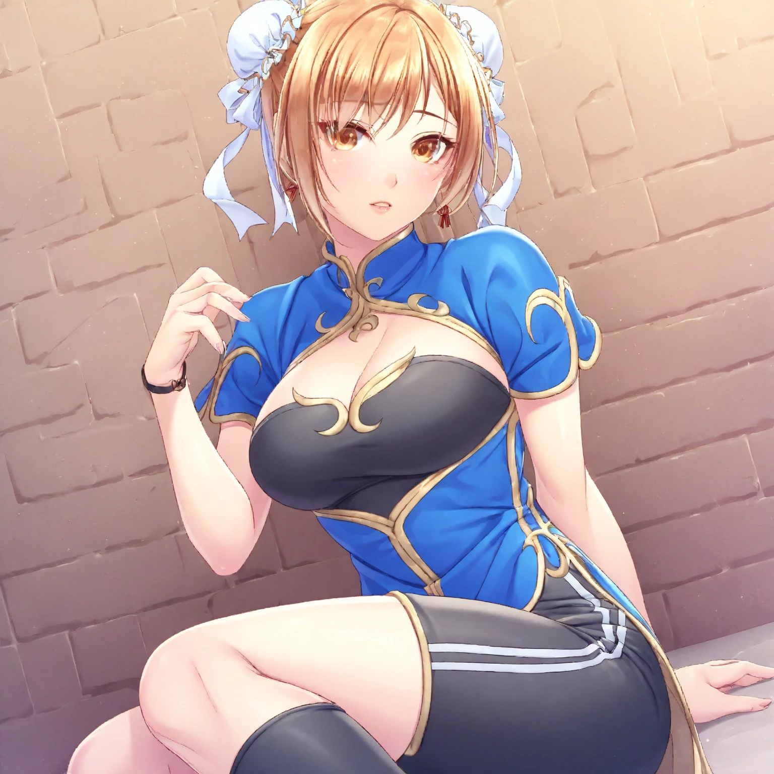 Sweaty kung fu busty lady showing her disgrace、blush、vagina、Urinating、tears