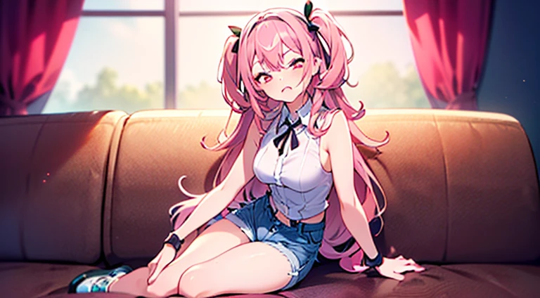 (best quality, masterpiece:1.2), ultra detailed, extremely detailed eyes and face, natural skin texture, detailed skin, natural lighting,
1 girl, 14-year-old, early teens, (cute),
twintails, pink hair, shiny hair,
small breasts,
BREAK cheerleader, white and red crop top, white and red sleeveless shirt, midriff, red miniskirt, red pleated skirt,
BREAK (orgasm face, closed eyes, aroused, open mouth, gasp, blush cheeks, saliva trail:1.2),
BREAK (vaginal penis:1.2), (a man), hetero, (girl sit astride on man), (girl on top), (girl spread legs), (intense Sex:1.7), (cum out:1.2),
bedroom, bed, from below,