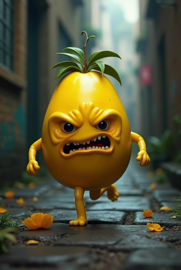 Animation, angry lemon, one lemon