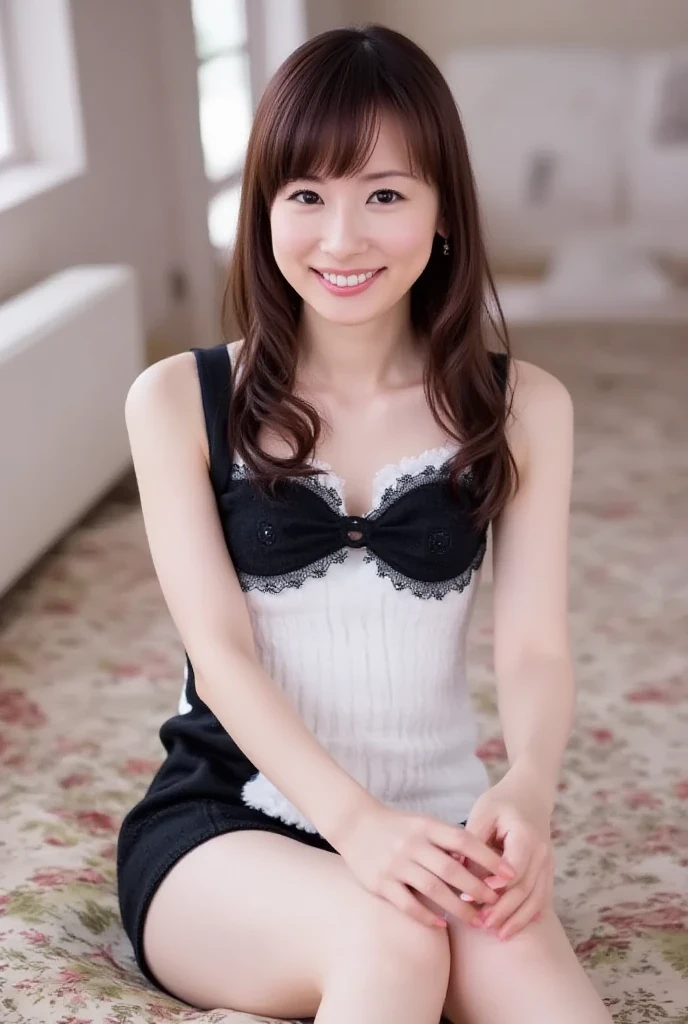 (big smile:1.5),(happy smile:1.3),(Looking directly at Viewer:1.3),(tight skirt:1.3), (sexy panties:1.3),(white panties:1.3),(Big eyes:1.2),(double eyelies:1.3),(long eyelashes:1.2),(Extremely beautiful face, Beautiful lips, Beautiful eyes),masterpiece, Raw photo, Best Quality, Photorealistic, Highly detailed CG Unity 32K wallpaper, intricate detailed face, ((Ultra detailed skin)) , Cutest Pretty Japanese girl, Super Idol, Clear eyes, (Big eyes:1.2), thick thighs, balanced elegant face,(small mouth:1.1),drooping eyes