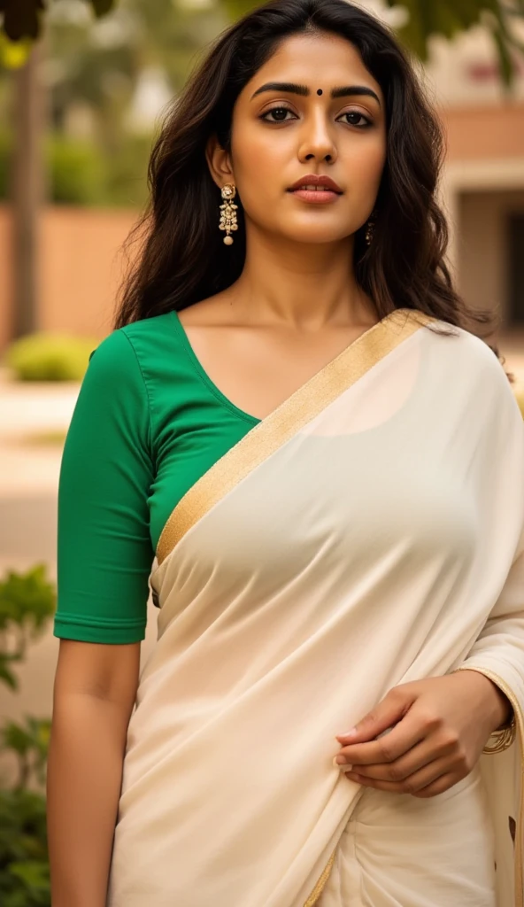Highres photo of a 30-year-old woman,full body, anuLoraXL_gnd, in (bridal_saree_blouse:1.2)<lora:anuLoraXL_gnd:0.8>,