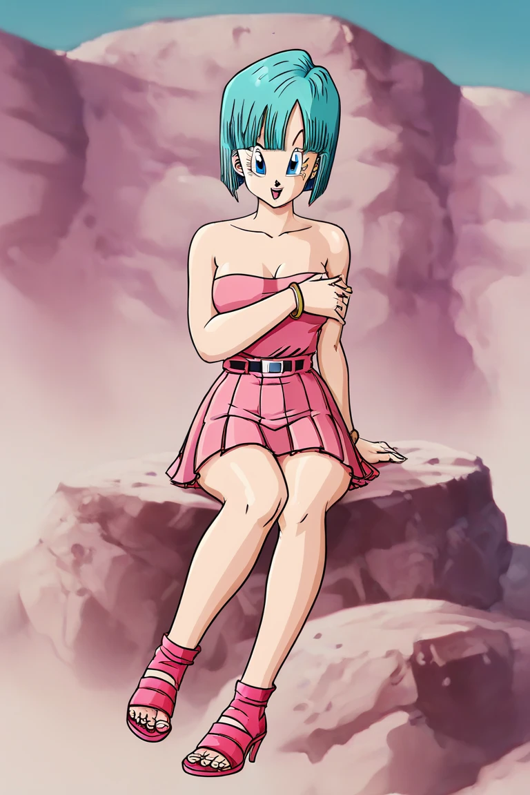 bulma, 1girl, solo, long hair, breasts, bedroom, on bed, green eyes, purple hair, one side up,masterpiece, expensive quality, very_expensive_solve, big_file size, full color,(completely nude:1.2),pussy,niplles,small breast,