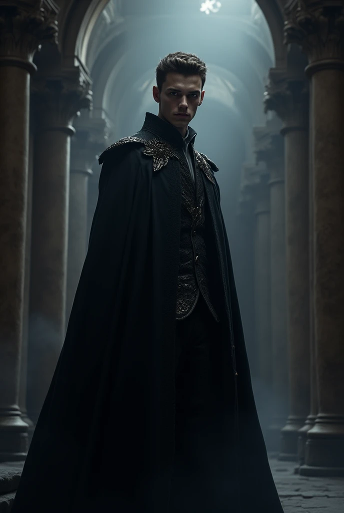 Human male, demon king, handsome, white eyes, robe,cold, cool, stylish high image quality