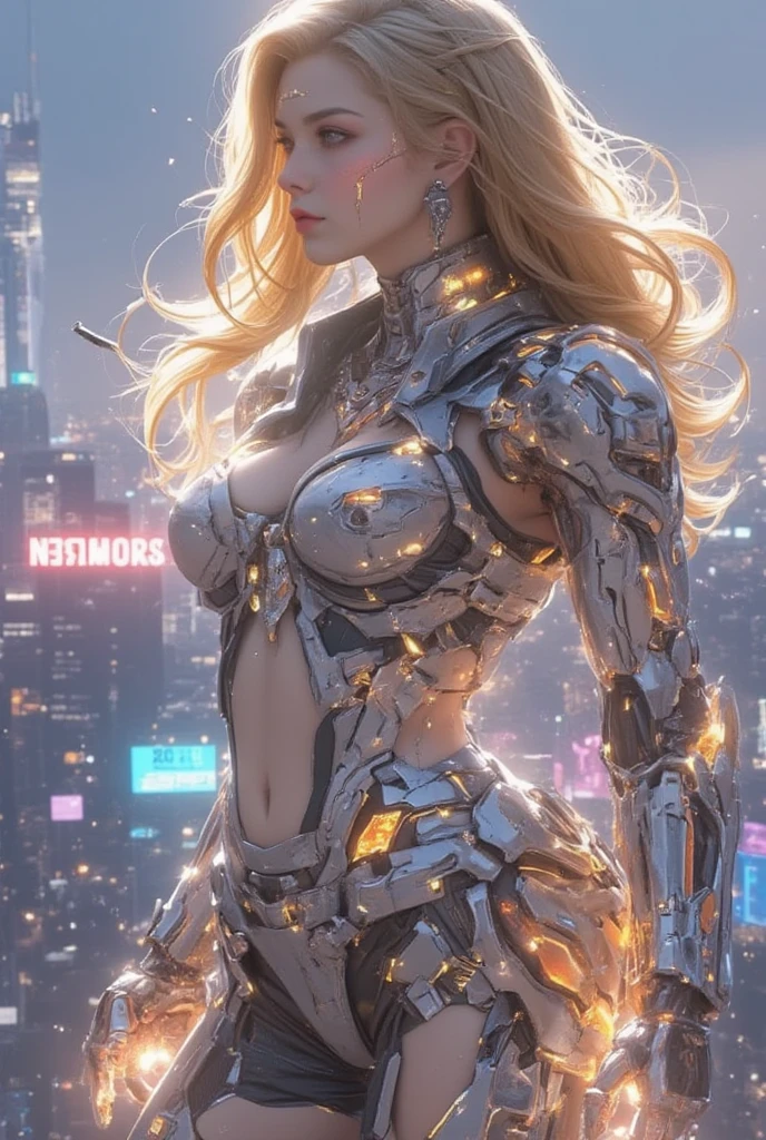 (((Close symmetrical portrait shot))), ((wearing ultra thin translucent bikini with gorgeous muscular long legs)), ((pink silver black)), prismatic, reflective, ((ultra perfect flowing hairstyle)), (((huge natural breasts, tan lines))), ((perfect radiant skin color)), ((super colourful)), (((cinematic sunset gorgeous skies))), (((detailed spaceship background and incredibly sci-fi retro art masterpiece))), (((1:1 scale proportions))), ((science fiction)), ((chrome spaceships)), (((ultra photorealistic realism))), ((Smooth curves, clean lines, streamlined, functional aesthetics, reflective surfaces, integrated lighting, futuristic city, engraved Egyptian and spiritual motifs)), ((acrylic plastic robot))