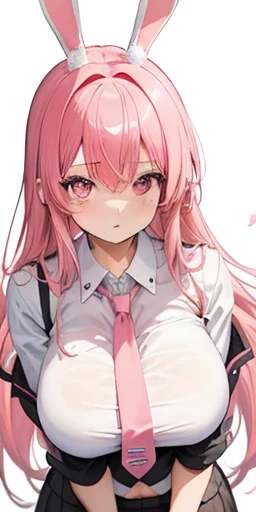 1 girl, Jogo CG, camisa branca, shoulders visible, Saia Curta, fita de cabelo de corda, seios gigantescos, cabelos azuis claros, mid hair, dois lados para cima, olhos azuis, parque, vapor, sorrir, fechar um olho,