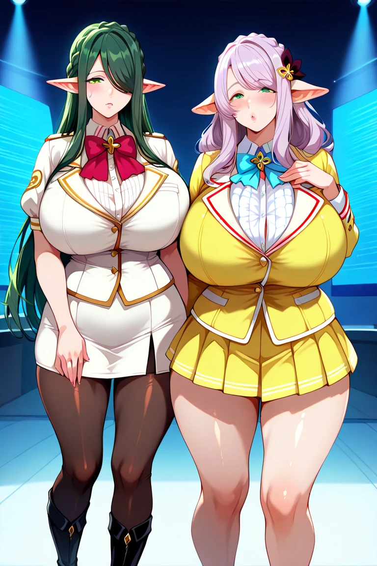 zPDXLxxx,zPDXL,score_9, score_8_up, score_7_up, source_anime, cowboy shot, upper body, (emilia_\(re:zero\)), looking at viewer, (purple eyes), hair ornament, silver hair, tr2nsf0rmati0n,transformation, before and after, fully clothed light-skinned female, gyaru, tan, tanned skin, revealing clothes, barely clothed, breast expansion, ass expansion, huge breasts, huge ass, tanlines, fishnets, presenting, seductive pose, seductive smile , pussy juice, skinny body, sweaty skin, shiny skin,pregnant, big belly, dark nipple, upper body, night city, neon light