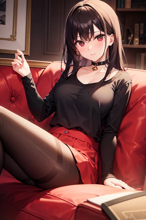 (Masterpiece, top quality, high resolution, realistic photo, realistic looking skin:1.1),
(The woman is sitting on a sofa in a city hotel lounge:1.8),
(She is sitting with her legs closed: 1.9),
(Please give me a panty shot of the woman looking straight ahead:1.8),
(smiling face:1.5),
(She is wearing a bright red short-sleeved turtleneck knit mini-dress:1.8),
(The dress is quite tight and shows her curves:1.8)
(She is wearing black, middle boots:1.8),
(Stockings are of equal length on both legs: 1.8)
(Panties are a loud color pattern: 1.2),
(She wears panties tightly: 1.8),
(Legs are small in volume: 1.8),
(Brown hair in a middle ponytail:1.5),
(Small face:1.5),
(D-cup breasts:1.5),
(Location: a bench on a sofa in a lounge of a city hotel:1.5),
1 Japanese girl, solo, full bodied esbian, beautiful eyes, glowing eyes, glowing thighs, NSFW
