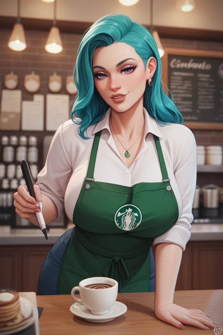 photorealistic, perfect body, iced_latte_with_breast_milk, blue hair, human, <lora:icedLatteWithBreast_v1:1>