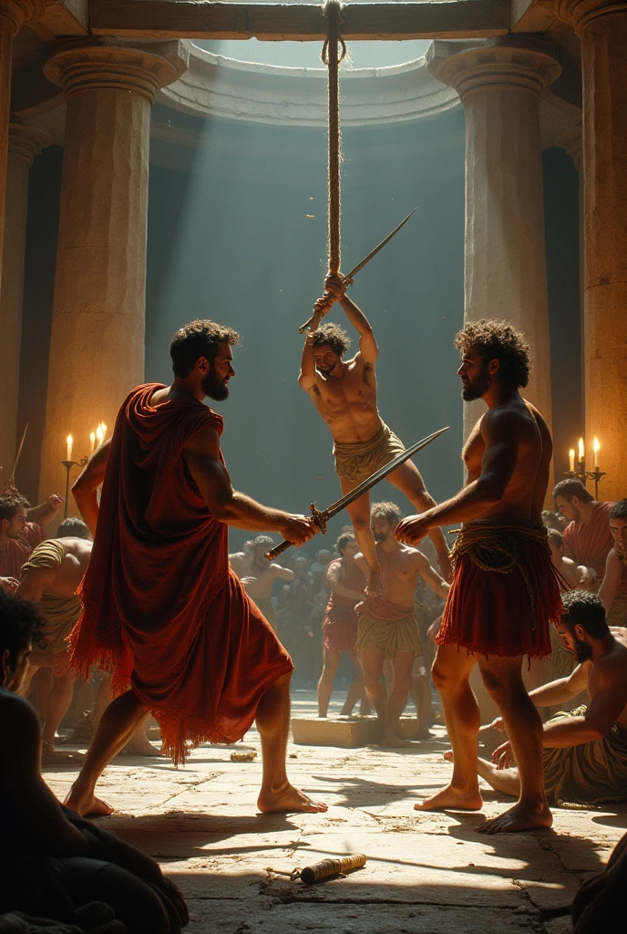 The fight of Achilles and Hector from the work of the Iliad 