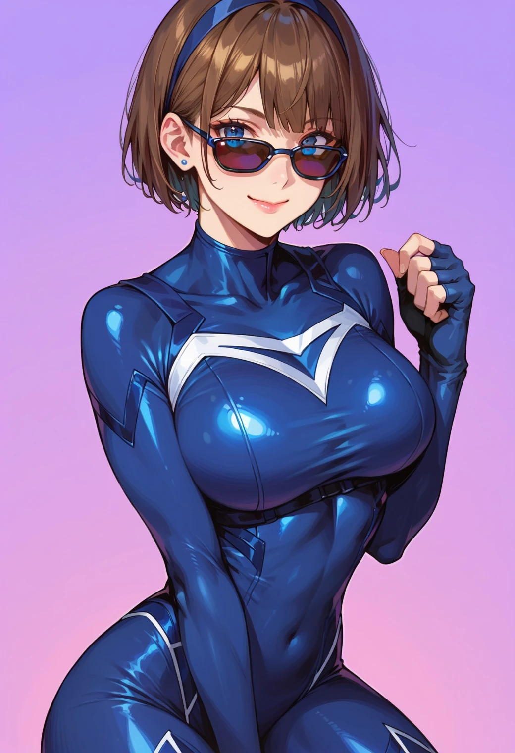 (Perfect body),Best Quality,(8K Portrait),(Official art)、NSFW、(((muscular)))、(Police Hat)、embarrassed from、1girl in,(:D)、showing teeth、((thick thighs))、 ((Surprised))、(((blush))),(Sweat),((((large udder))))、(big butts)、(Dark hair),((bob cuts)),Short hair, (Yellow eyes),((Navy blue jacket))、((Navy blue leotard))、(Right-handed salute)、(Left hand on hip)、(office room)