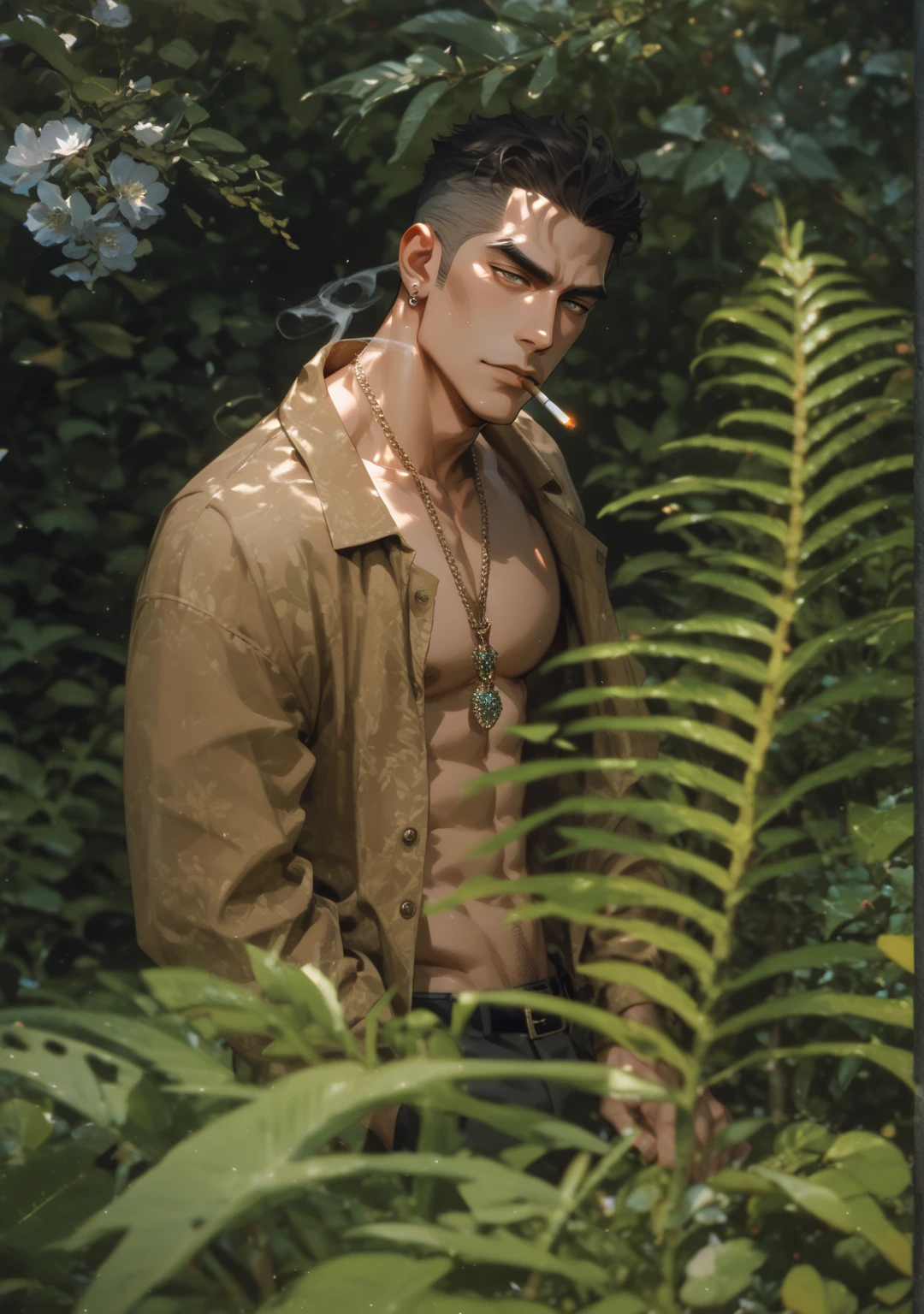 a boy in jungle
