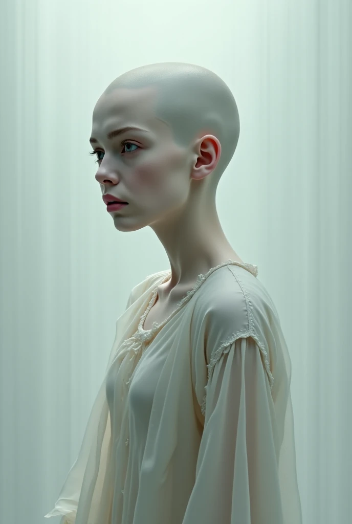 (masterpiece, best quality, 4k, dreamlike, hyperrealistic:1.35), (Doctor Snyder is albino tall lean androgynous male perverted genius nerdy geeky technomage queer transhumanist depraved homosexual misogynist kinky sadistic villain with weak stomach beautiful eyes thin face flat chest frail shoulders lithe waist male crotch bulge sleek high-tech skintight bodysuit:1.5)