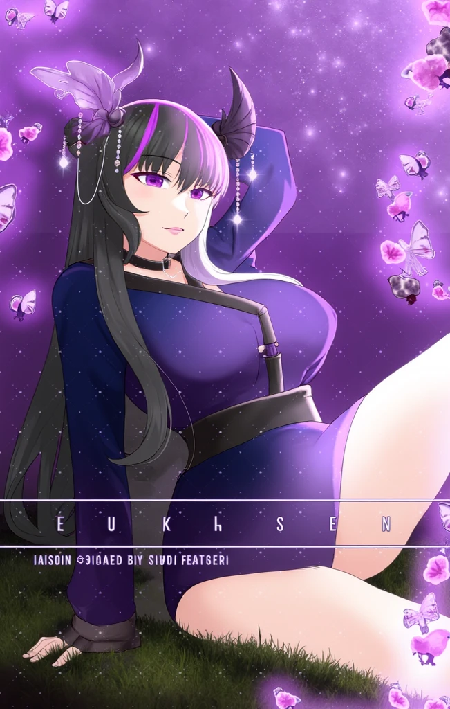 SHINONOMEREI, PURPLE HAIR, ANTENNA HAIR, HAIR BETWEEN EYES, MESSY HAIR, LONG HAIR, RED EYES, EAR PIERCING,, large breasts, live stage, solo,, nsfw