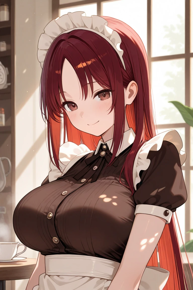 <lora:black_tattoo_choker_0.2:1>1girl, choker, red ponytail, short bangs, animal ears, maid outfit, 8k, ultra detail, masterpiece