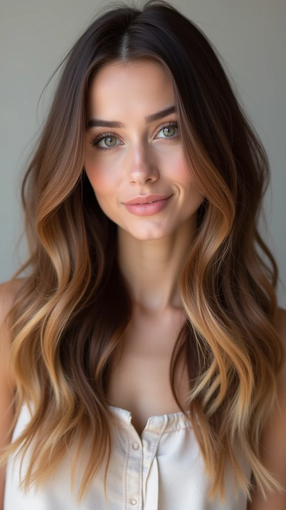 Beautiful girl with wavy long hair
