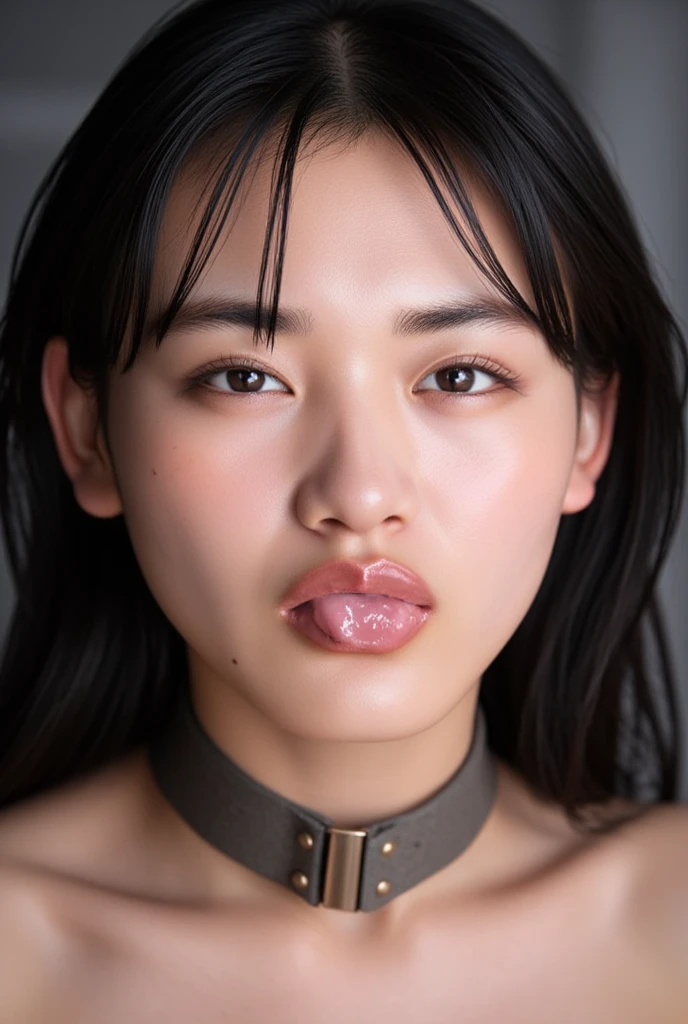 (CharlotteCarmen:1), (to8contrast style),(Close-up:1.1) portrait, 8k RAW photo, highest quality, detailed eyes, looking at the camera, best shadow, intricate details, interior, muted colors, high contrast style, glam shot, smoldering, sultry, intense, languid, tempting, sensual, seductive, longing, yearning, smitten, dark photography studio, minimal lighting, deep shadows, stark contrasts, dramatic highlights, black backdrop, dimples, fullness, plumpness, natural pout, lusciousness, red lips, bold color, alluring, captivating, striking, unforgettable, stunning, breathtaking, timeless beauty, bare shoulders, shoulder forward, big breats,