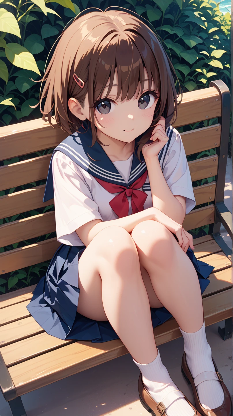 very cute and beautiful girl,(Very detailed美しい顔), (smile),blush,Black Hair,Seraphim,((Blonde、Short Hair)),(White Shirt、Pleated navy blue pread your legs、Squat)、Sitting、(From below)、(Lace panties), Country road, (Highest quality,masterpiece:1.0),Absurd,High resolution,Super detailed,Very detailed,32K,8k resolution, Intricate details,Movie Scenes,Detailed Background,alone,Dynamic Angle,