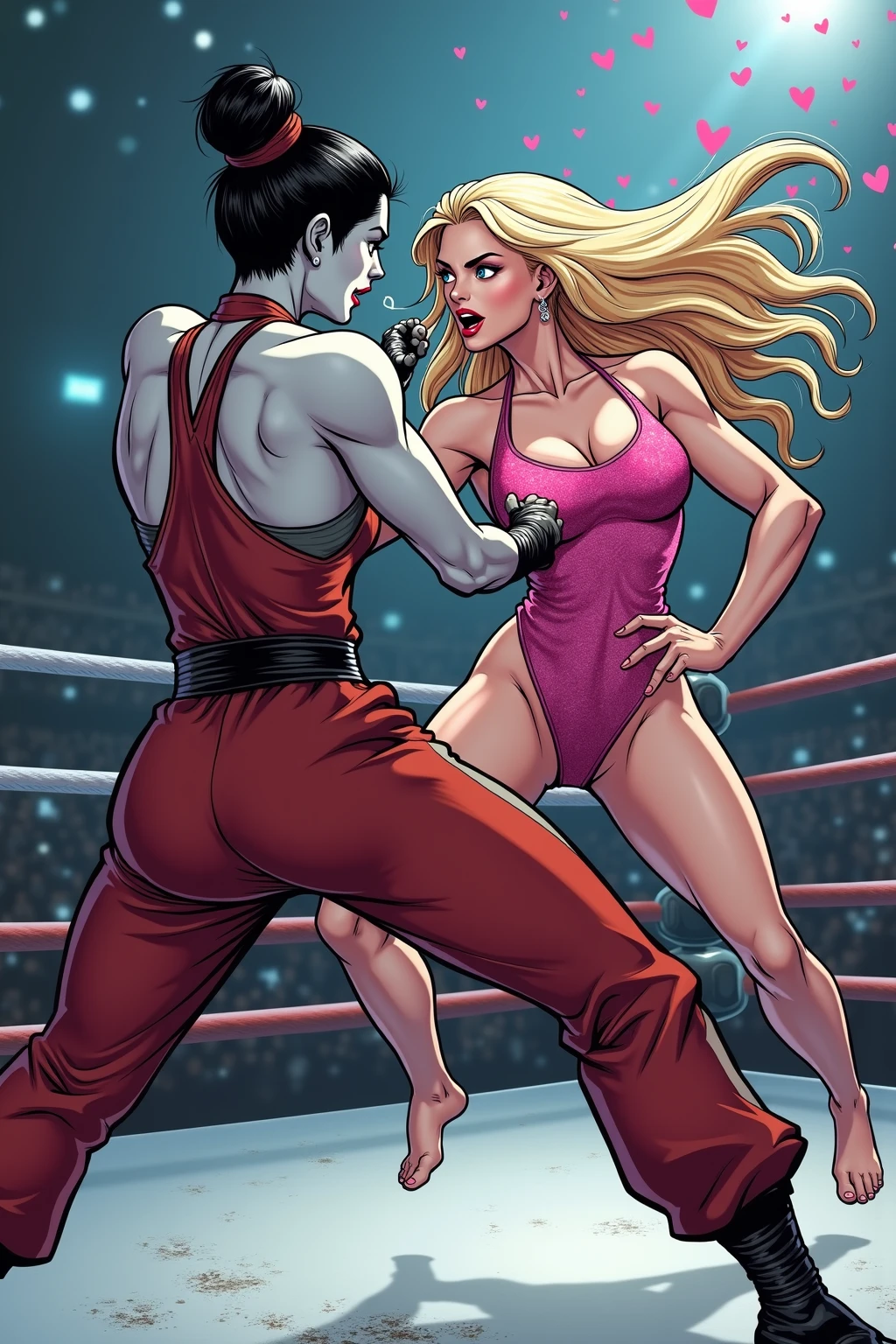 1 chica 1 hombre, Sexy comic sensual chica rubia ojos grises, mojado sexy mojado mono rojo Sexy Manga Comic Sensual Chica Morena Mojada Camiseta Blanca Escote en V, Falda negra con tacones altos, In A Sensual Pose big big hips small waist juicy legs big ass ass, Xxx, +18, She is kicking a man in the crotch, The man has pain in his face and cries because of pain in his testicles.; The man is naked and has a big penis.. (NSFW) (Bigboob) (Chica muy mojada) (Muy detallado) (arte conceptual) (manga) (animado) (dibujar) (Cara animada detallada) (historietas) (busto de pelota) (busto de pelota)