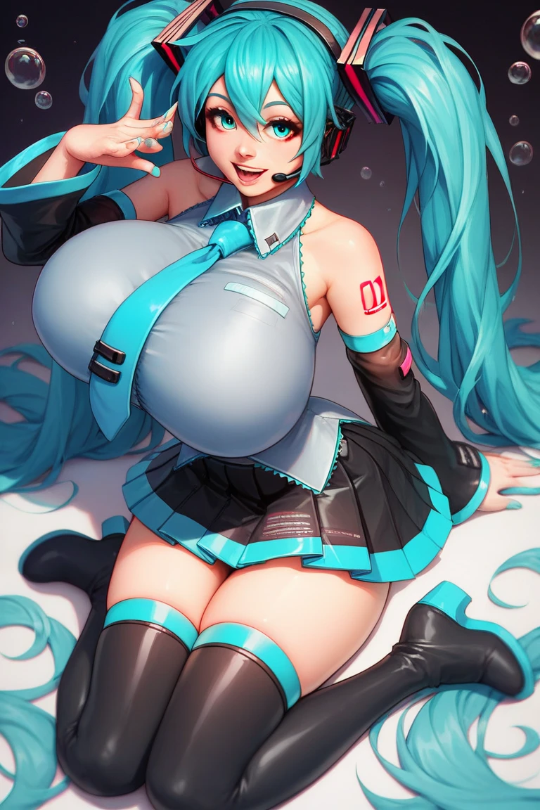 masterpiece, Highest quality,One girl, Hatsune Miku, Huge breasts, Huge breasts, Huge breasts, Huge breasts, Huge breasts, Huge breasts, Huge breasts
