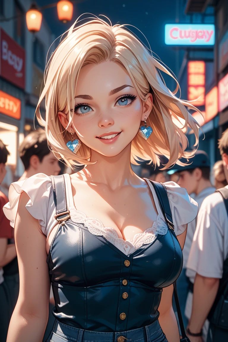 sexy, innocent, 18-year-old beautiful girls, thick eyebrows, expressive almond eyes, short curly white hair, ((skinny)), (perfect abs)), flushed, (small breasts, tits:1.4), (wide hips), very sweaty white skin, (dripping sweat), blue eyes, wearing tight and transparent revealing white langerie, (((cameltoe visible:1.2))), ((crowded street)), very hot weather, looking at the camera, smiling, having fun, happy, happy smile, Artstation, CGSociety, realistic, ultra-detailed, sharp focus, intricate details, 8k