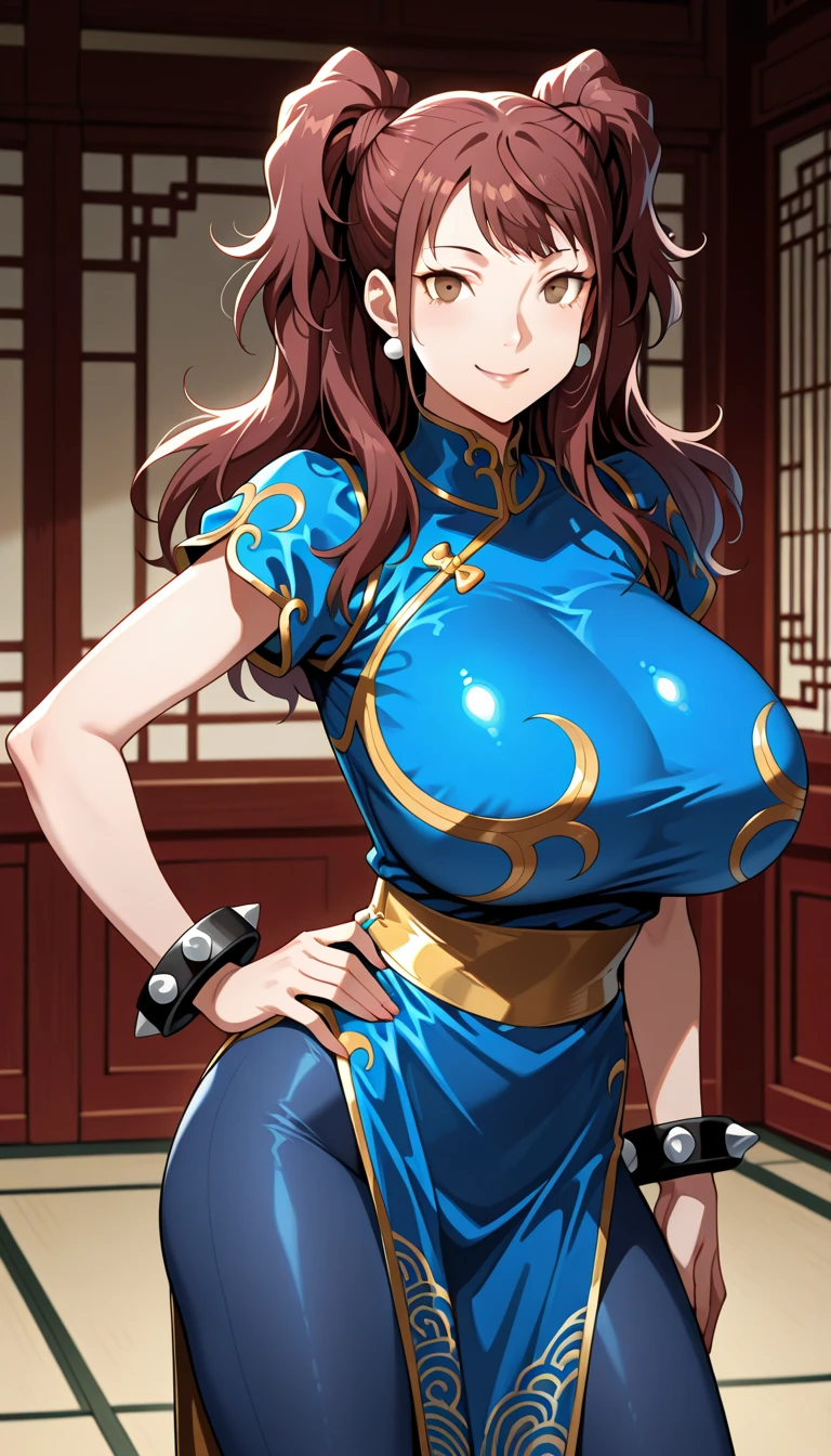 An anime-style artwork depicting ruan mei from the game Honkai star rail.
Tags: ruan mei, anime, detailed eyes, detailed lips, (chinese dress:1.1), pencil skirt, smiling expression, intense gaze, glowing emblem on hand, dynamic pose, mystical background, vibrant colors, digital art, high-resolution, professional quality, gigantic breasts, (underboob : 1.4), curvy, cowboy shot, (gigantic breasts: 1.4), green eyes, (light brown hair)