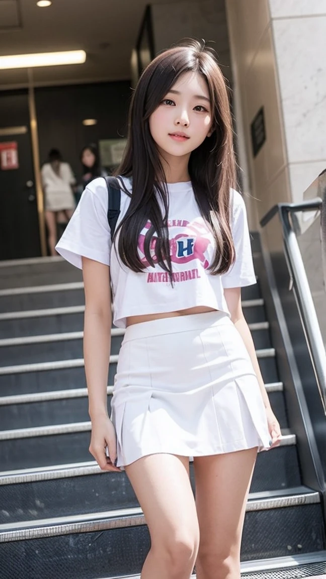 Korean,high school girl,Naughty,Big ,Beautiful thighs,I can see your pants,Long Hair,Short skirt,Beautiful Skin,tall,I'm wearing heels,The whole body is shown,On the bed