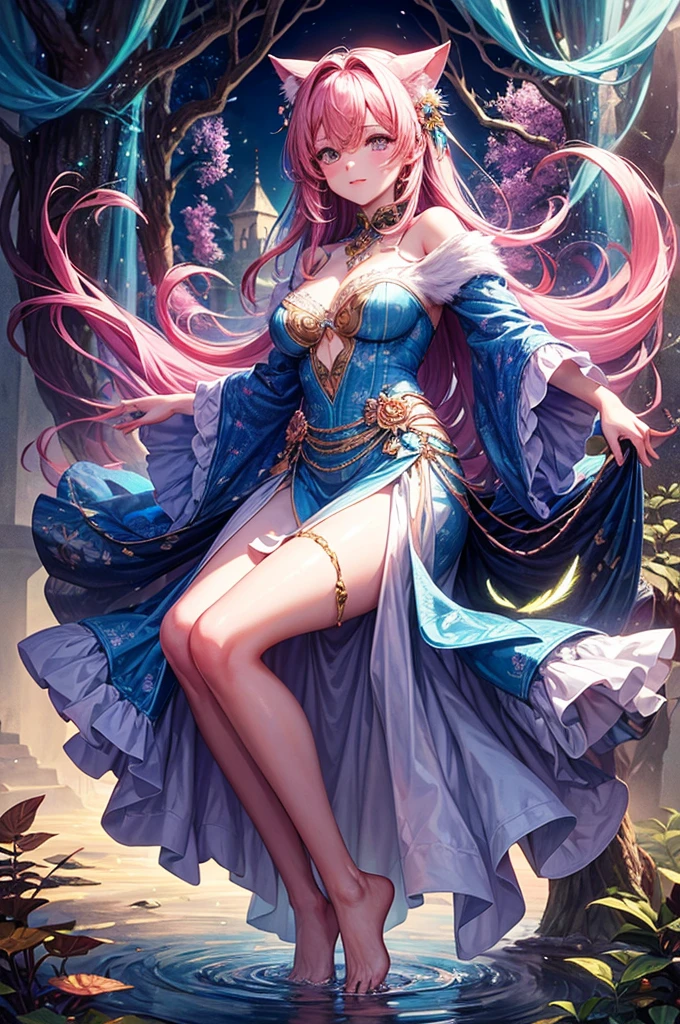 Full body portrait painting of a girl in a dress surrounded by butterflies, a digital painting inspired by Miho Hirano, pixiv contest winner, process art, detailed fanart, smiling as a queen of fairies, a beautiful artwork illustration, beautiful anime art style, official fanart, portrait of a fairy, made with anime painter studio, portrait of fairy, soft anime illustration, beautiful digital illustration