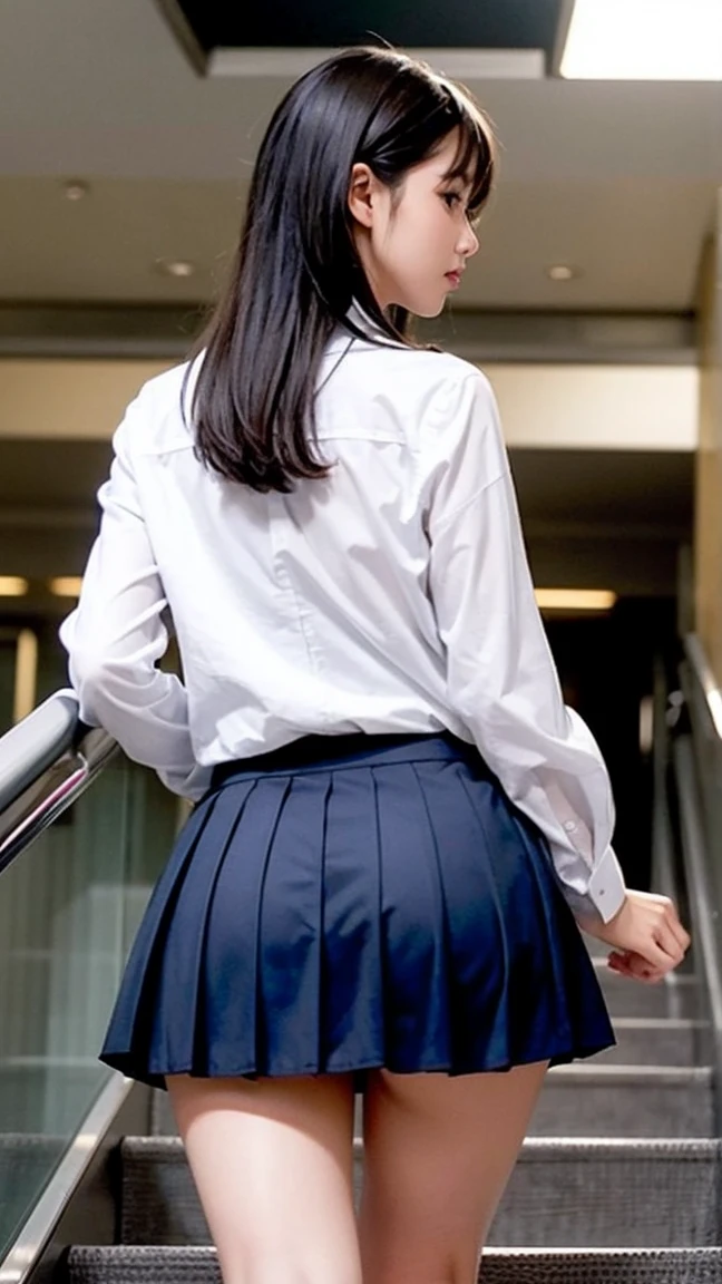 (masterpiece, highest quality:1.2), 8k, Young and beautiful girl, 85mm,Official AR RAW Photos, Baby Face、Big tits in clothes、Show me your ears、photo shoot, Cute face, Thighs, After school classes, Looking at the audience, Embarrassing、smile、No makeup, Film Grain, chromatic aberration, Sharp focus, Face Light, Bright lighting, 10 generations, Detailed face, Background blur、((((((14-year-old junior high school student))))))、Narrow waist、Sailor suit、cardigan、Navy blue mini skirt、Lift up your skirt with your hands、Spread your legs、(((No underwear)))、(((Back view)))