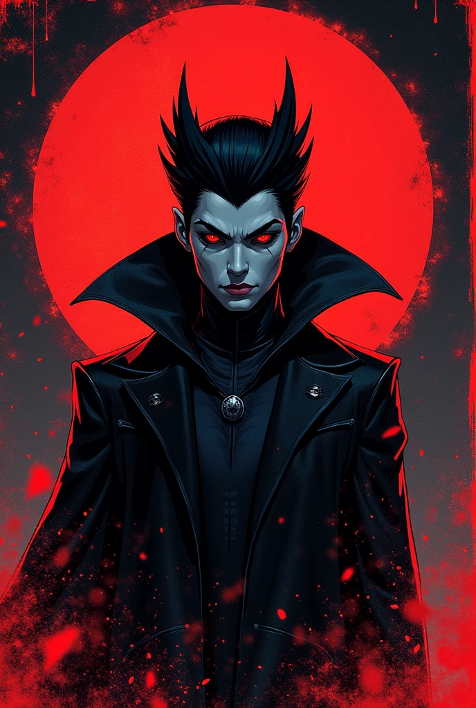 nosferatu, vampyre, masculine,black and silver armor with a boney appearance,on a throne, baldie olhos vermelhos pele pálida, pointy ears, fully body, baldie
