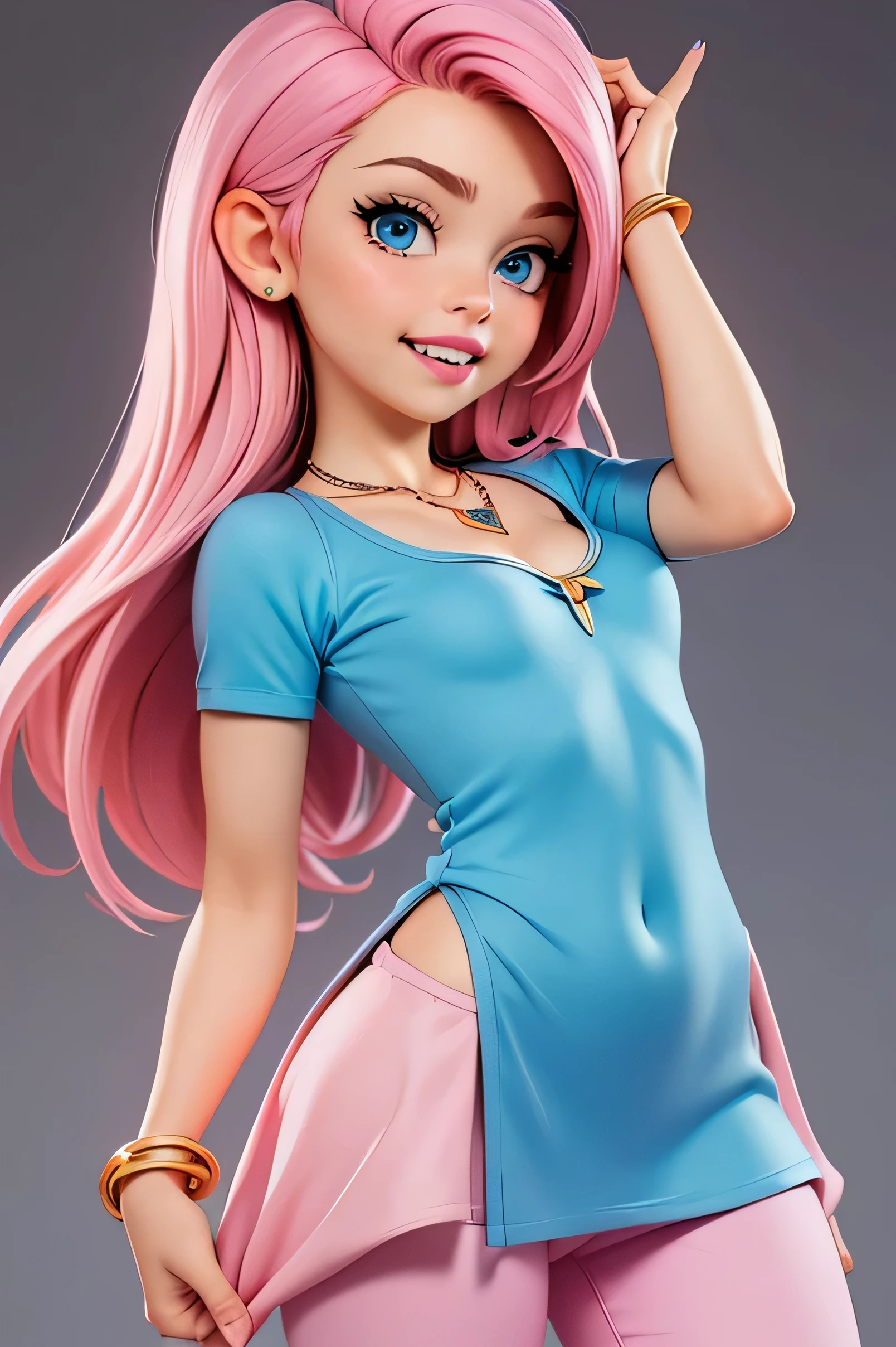 ((((Very tiny hyperrealistic little cute young lux from league of legends)))), (((((very tiny body:1.5))))),(( blue eyes)), (((long hair))), (((((pink hair))))), ((((())))), ((())), (((pink lips))), (), ((((teeth)))), ((((())))), (((cute))), ((())), ((())), (()), (((short sleeve))), ((())), (((small arms:2.0))), (((wide cleavage))), (((necklace))), (((multiple bracelets))), (((()))), ((((flirting)))), (((blue pants))), (((pink princess dress))), (()), (((close up bending over))), (((20yo))), (((dancing))), (((man's hands grabbing breast)))