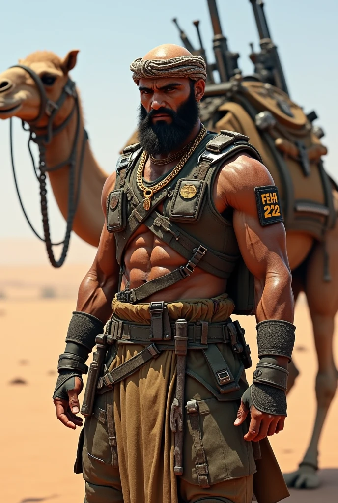 Hairy muscled Arab man hairy chest