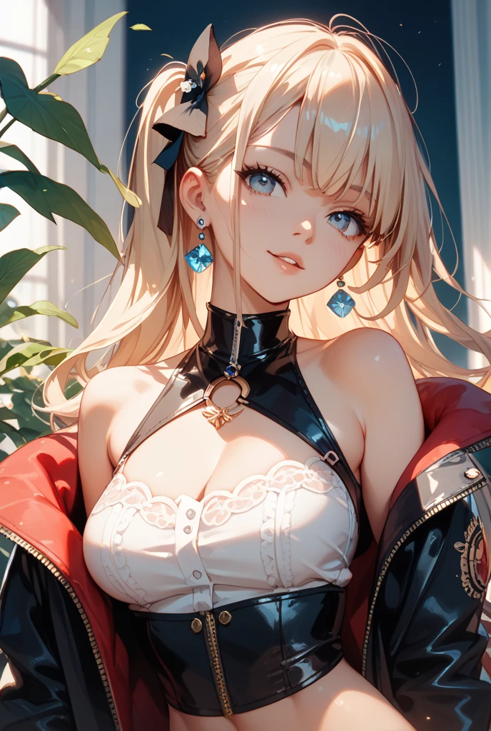 (8k), sharp focus, highres, 1girl, alice, upper body, arisdef, blonde hair, (sash, bow, hair band), Gigantic breasts, dress, (high quality:1.2), (high detail:1.2), (masterpiece:1.2), (extremely detailed:1.2), cleavage, muscular arms, muscular, very muscular, very muscular arms, large muscles, super muscular,angry, evil, smug, smirk, sharp teeth, vampire teeth, black mascara, black eyeliner, black lips, black lipstick, fishnet, fishnet dress, bare midriff, navel, six pack, abs