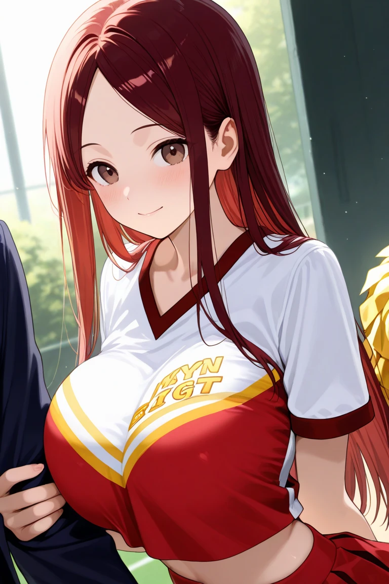 <lora:Ito_Ryoko:0.8>, ItoRyoko, 1girl, solo, blonde hair, long hair, orange eyes, huge_breasts, cowboy_Shot, outdoor, sky,
buruma, blush, gym uniform, open mouth, name tag,
masterpiece, high quality, very_high_resolution, large_filesize, full color,