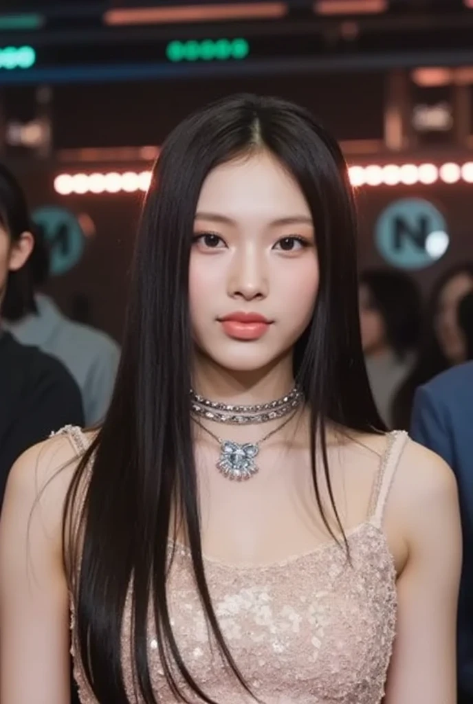 um close up de uma mulher com cabelos compridos usando um estrangulamento, Jinyoung Canela, Jaeyeon Nam, Ulzzang, jossi do blackpink, cruel korean goth girl, Heonhwa Choe, linda mulher coreana jovem, Gongbi, Retrato de Jossi de Blackpink, Parque Roseanne do Blackpink, TaeJune Kim, Kim Doyoung, Mulher sul-coreana bonita