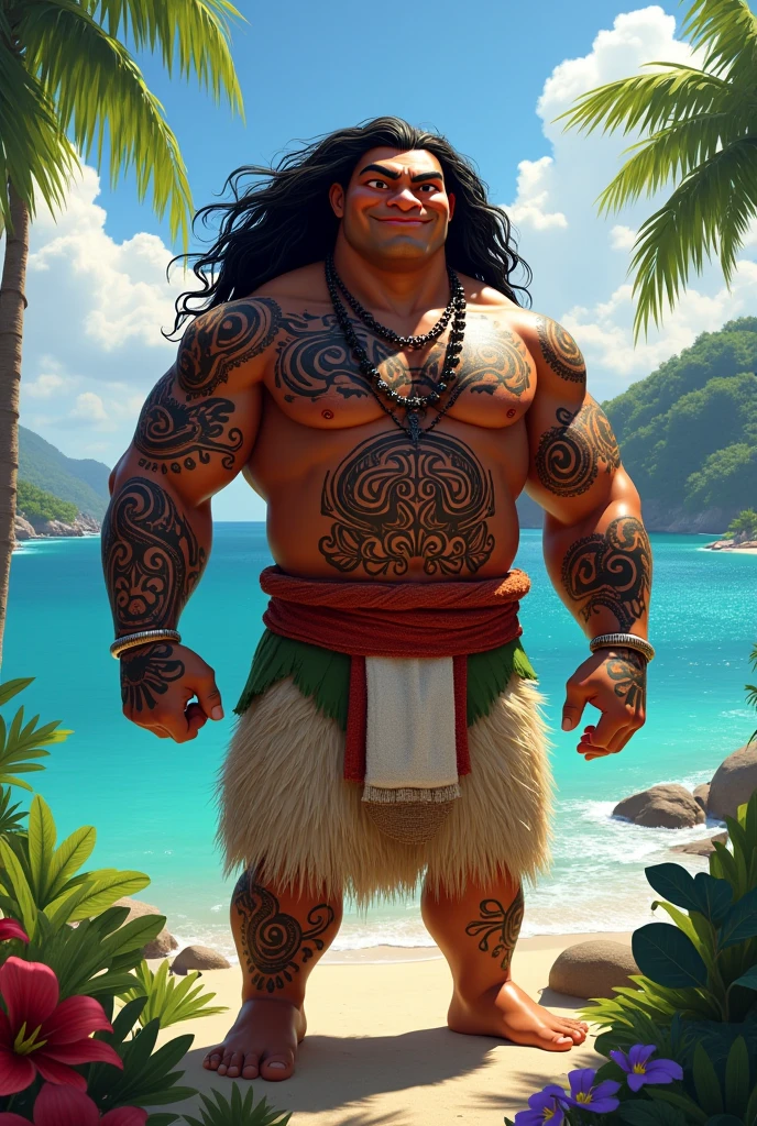 I want a picture of Dwayne Johnson as Maui from the movie Moana