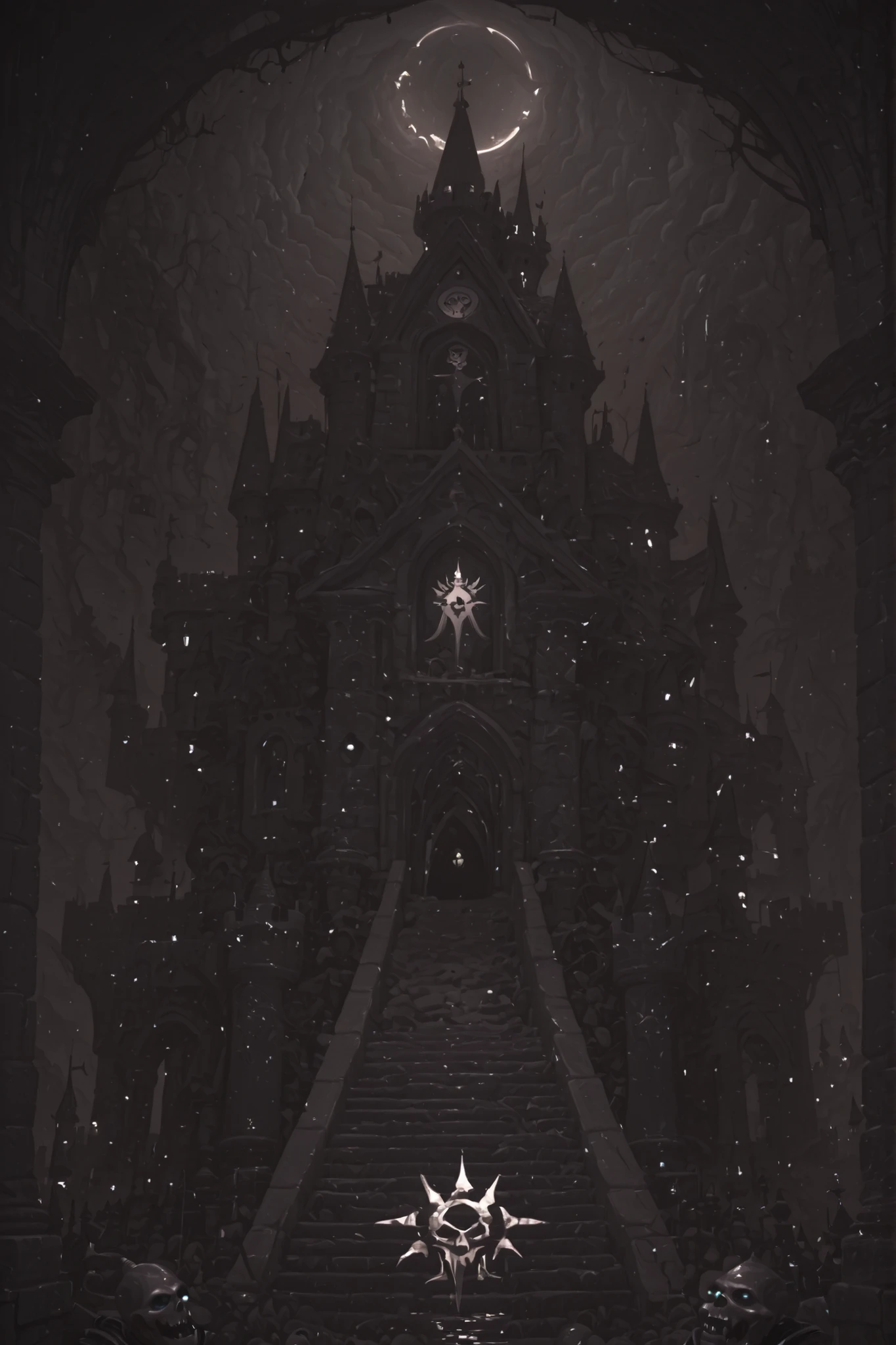 I want a lich king, horroristic background, there is a castle, dark theme, and i want a Klaxyves-Gaming logo in this picture