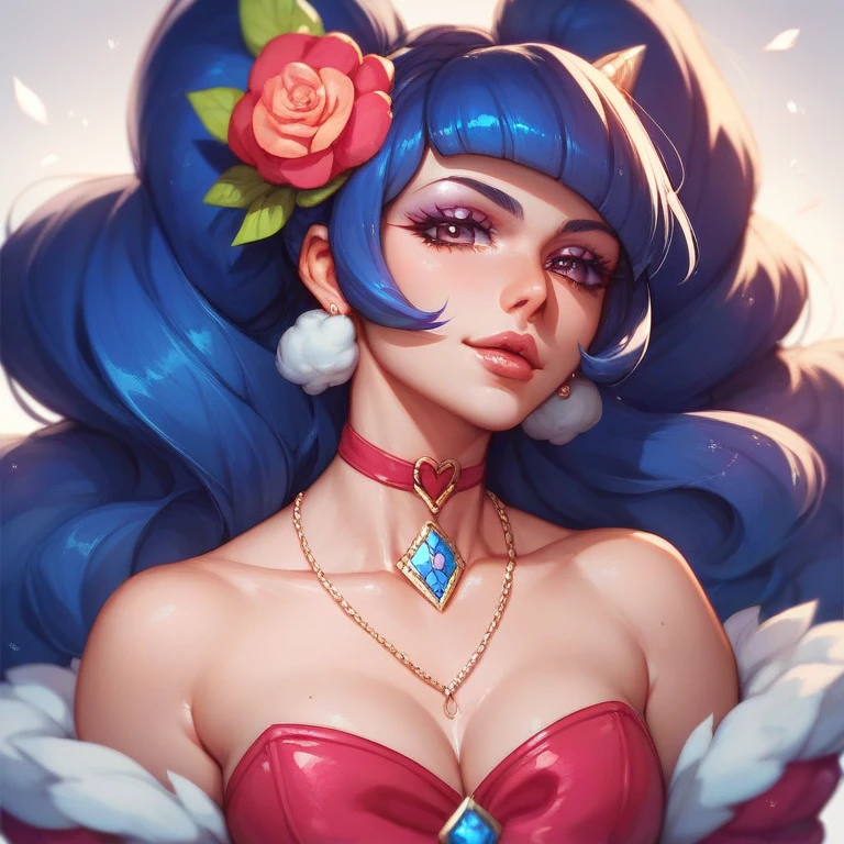 ((best quality)), ((highly detailed)), masterpiece, (detailed eyes, deep eyes), (1girl), dynamic angle, cowboy shot, mlprarity, woman, smile, looking at viewer, ((bright purple hair)), ((blue eyes)), wearing a snow white dress, elegant pose