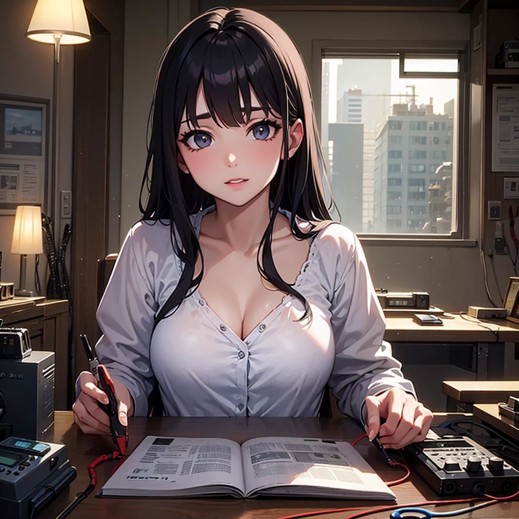 ((Masterpiece, Best Quality)),
Anime-style depiction of a tireless gamer girl with long, curly black hair and vivid red eyes. Her online farmer character is illustrated in harmony, featuring a split background of her dimly lit, cluttered gamer room and a picturesque, lush farm filled with blooming flowers and a serene farm view.
In high detail and resolution, the gamer girl's expressive features showcase her exhaustion, while her online character boasts half-white and half-black long curly hair and equally mesmerizing red eyes. This stunning, high-quality anime illustration evokes the immersive and captivating world of online gaming.